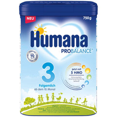 Humana 3 Folgemilch Vorteilspack - 4x750g avec 5 HMO, Natürliche Abwehrkräfte, Optimal für Babies à partir de 10 ans ; mois