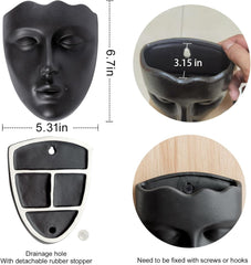 Notakia Pot de fleurs mural à facettes pour intérieur et extérieur avec drainage pour plantes grasses, cactus et petites plantes, décoration unique pour la maison, cadeau pour les amis et la famille