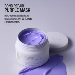 Schwarzkopf Professional BLONDME Bond Repair Purple Mask Masque pour cheveux frais Neutralise les tons jaunes pour cheveux teints, décolorés et clairs Revitalisant et fortifiant en profondeur 200 ml Masque capillaire Naty Shop