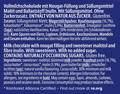 CHOCOLAT frankonia SANS SUCRE AJOUTÉ Nougat Chocolat, sans gluten, 100 g