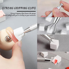 Eiito 100 pcs Weiche Nagelschwämme For Ombre, Mit 2 Greifstift, Aura-Maniküre-Nailkunst-Werkzeuge (Argent + Or)