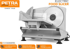 Petra PT4636VDE Trancheuse électrique multifonctionnelle, épaisseur de coupe 1-15 mm, 3 lames lisses en acier inoxydable Déchiqueteuses et trancheuses Naty Shop