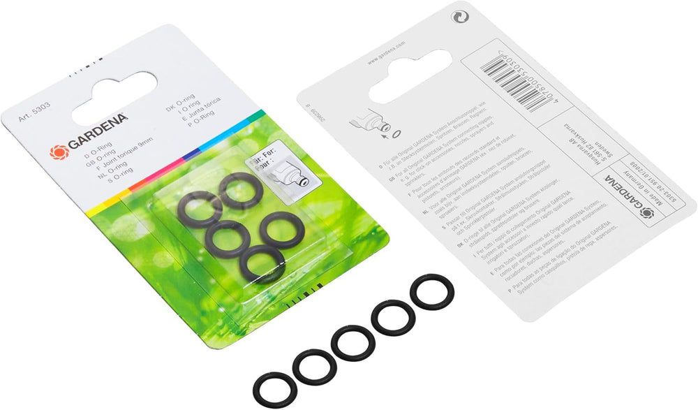 Joint annulaire Gardena : joint d'étanchéité polyvalent pour connecter tous les raccords Gardena d'origine tels que les pommes de douche et les arroseurs (5303-20)