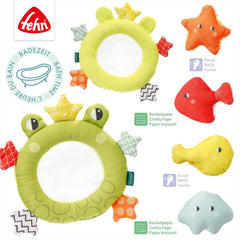 Filet de bain grenouille Fehn - Jouet de bain pour bébé pour baignoire - Jouet aquatique flottant pour un bain joyeux - Jouet de bain pour bébés et jeunes enfants à partir de 0 mois Jouets pour bébés Naty Shop
