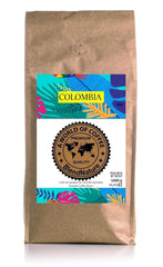 1 kg de grains de café naturels 100% Arabica - origine exclusive de Colombie - récompensé par 82 points par la Specialty Coffee Association (SCA) - pour son arôme, son goût et son excellence
