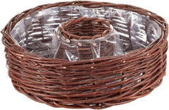 Dehner anneau de panier en saule avec feuille de plantation, hauteur 12 cm, Ø 40 cm, tissu en saule, marron