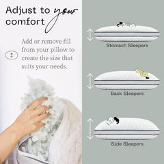 Coop Home Goods Eden Cool Oreiller réglable King Size Mousse à mémoire de forme infusée de gel Tissu Lulltra doux et respirant Idéal pour tous les dormeurs Respectueux de l'environnement Naty Shop Oreillers standards