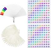 100 outils de nail art, pochoirs de nail art, tête ronde transparente et outils de ballet de couleur naturelle, livrés avec 2 autocollants numériques à paillettes 1-100