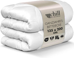 Couette toutes saisons 135 x 200 – Couette légère 135 x 200 – Respirante et lavable et 100 % végétalienne – Couette en maille climatique et bande de confort pour dormir – Remplissage 800 g Naty Shop Couettes et couettes 135 x 200