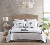 Tommy Bahama Collection Palm Island | Couette - 100% coton, réversible, douce et respirante, prélavée pour plus de douceur, lit king size, gris Naty Shop Couettes et édredons Gris King