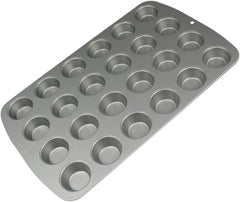 CSB111 Antihaftbeschichtete Mini-Muffinform Mit 24 Löchern Aus Karbonstahl, Edelstahl, Argent, 39,4 X 24,6 X 2,1 cm Moules et plaques pour pâtisserie Naty Shop