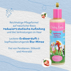 Childs Farm Baume pour enfants 250 ml | Fraises et menthe biologiques | Tous types de cheveux | Nourrir et nourrir | Convient aux peaux sèches, sensibles et sujettes aux névrodermites. Enfants - Bain et Soin Naty Shop