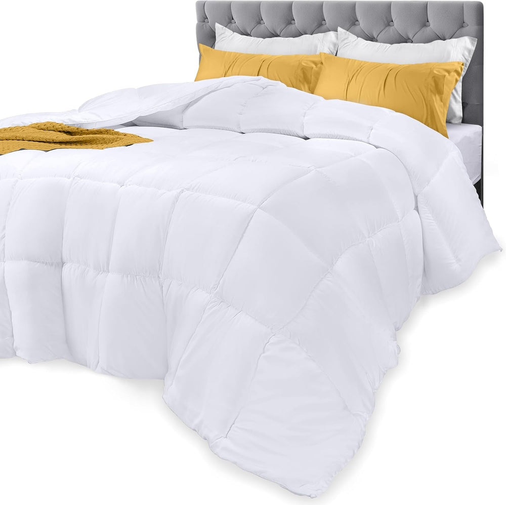 Housse de couette en duvet Utopia (blanc, Queen) – Toutes saisons – Remplissage en fibre siliconée en peluche – Naty Shop Quilts & Quilts cousus en boîte Titre par défaut