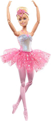 Barbie Dreamtopia Zauberlicht Ballerina Puppe, mit rosa Tutu und blonden Haaren, 5 Licht- und Soundeffekte, Bewegliche Barbie, ab 3 Jahren, HLC25