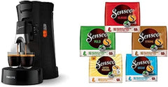 Senseo Select ECO CSA240/20 Machine à café (noir/panneaux) + Senseo Pads, Probierbox mit 5 Sorten, 74 Kaffeepads