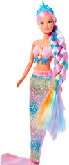 Simba 105733610 - Steffi Love Rainbow Mermaid, poupée à habiller sirène arc-en-ciel avec cheveux colorés, pinces à cheveux, peigne et nageoire amovible, poupée de jeu 29 cm, à partir de 3 ans Poupées Naty Shop