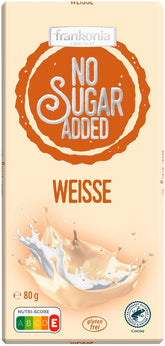 CHOCOLAT frankonia SANS SUCRE AJOUTÉ Chocolat blanc sans gluten, 80 g