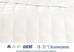 Couette en duvet Irisette Nora Couette d'été légère avec housse 100% coton, garnissage 100% duvet classe I, 135 X 200 cm, certifiée Oeko-Tex, produite selon la norme de qualité allemande Couettes et couettes Naty Shop