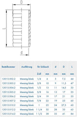 ABA Beul 12015.006.2 Raccord de tuyau durable, laiton, 3/4"