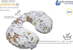 Medi Partners Oreiller cervical pour bébé 100 % coton / Minky Oreiller cervical pour voiture, poussette, voyage, sommeil, oreiller cervical Snooze Roll (REH avec Minky gris) Oreillers orthopédiques cervicaux Naty Shop