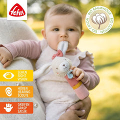Fehn bâton de préhension pour enfants jouet lapin fehnNatur - jouet d'activité motrice avec hochet pour saisir, câliner - jouet de préhension en coton biologique - jouet pour bébés et jeunes enfants à partir de 0 mois Jouets pour bébés Naty Shop