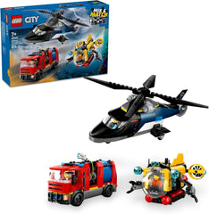 Ensemble combiné hélicoptère, voiture lion et sous-marin LEGO City et 3 figurines - véhicules jouets à construire pour garçons et filles à partir de 7 ans - cadeau d'anniversaire et de vacances 60462 Jeux de construction Besuche den LEGO-Store Titre par défaut