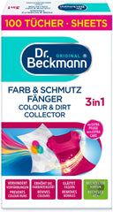 Dr. Beckmann Color & Dirt Catcher Avancé| Protection longue durée de la couleur | Avec microfibre et molécules capturant la couleur pour la brillance | 100 linges Naty Shop