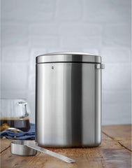 Boîte à café cuillère à café WMF Kult Cromargan en acier inoxydable avec finition mate 500 g et pot de conservation en verre de 1 litre Depot lavable au lave-vaisselle Boîtes de conservation des aliments Naty Shop