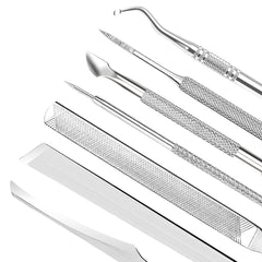 7-Teiliges Set Mit Filen Und Hebern Für Die Unternagelpflege, Set Aus Edelstahl Zum Entfernen Eingewachsener Zehennägel, Nagelreiniger Für Die Unternagelpflege, Pediküre-Werkzeuge