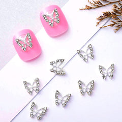 10 pièces en alliage papillon ongles breloques métal Nail Art pendentif pierres pour diamants ongles gemmes ongles bijoux Art décorations Nail Art fabrication de bijoux