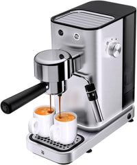 Machine à expresso WMF Lumero, porte-filtre, 1400 watts, porte-filtre, 3 inserts, pour 1-2 tasses à expresso, y compris pour capsules, 15 bars, porte-gobelet, mousseur à lait, acier inoxydable mat