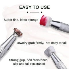 100 pcs Nail Art Schwamm Mit Metallgreifer, Éponge Pinceau Applicateur, Éponge Nagel Pinsel, Maniküre Zubehör Für Nägel, Um Eine Varaudzen von Gradient Nail Art Patterns Zu Ersetlen