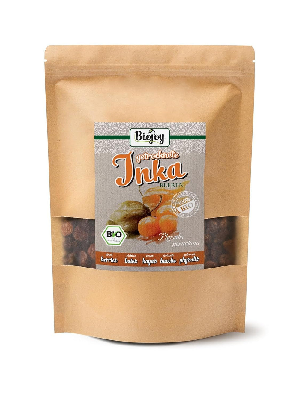 Biojoy BIO-Physalis (1 kg), baies d'Inca séchées et non soufrées Produits déshydratés Naty Shop 1 kg (1 paquet)