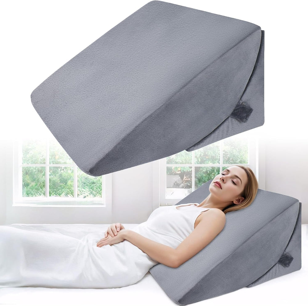 Oreiller en plumes réglable en mousse haute densité, oreiller de dos ergonomique pour lit et canapé, oreiller de lecture anti-reflux pour dormir, jouer, regarder la télévision (lourd)