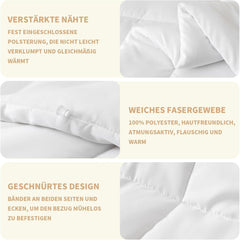 Good Nite Couette Toutes Saisons Couette 155X220 Cm Couette 4 Saisons Couette Microfibre Couette Quatre Saisons Blanc (155X220 Cm) Couettes et Couettes Naty Shop