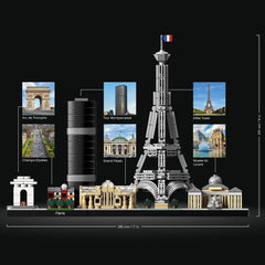 Kit de construction LEGO Architecture Paris, Tour Eiffel, Champs-Élysées et Louvre, collection Skyline, décorations pour la maison et le bureau, idées cadeaux pour collectionneurs, hommes et femmes 21044 Ensembles de construction Besuche den LEGO-Store