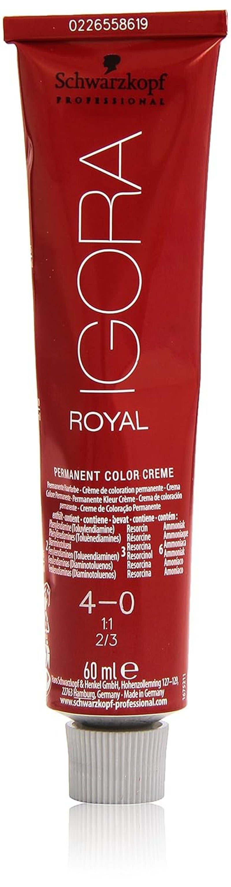 Schwarzkopf IGORA Royal Premium Coloration capillaire 4-0 châtain moyen, 1 paquet (1 x 60 g) Teinture capillaire Naty Shop Titre par défaut