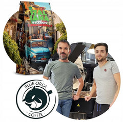 Café en grains torréfiés Italiana Bellagio 1kg | 80% Arabica et 20% Robusta | avec des notes de noix et de chocolat noir | fraîchement torréfié, faible acidité | pour machines à café | Café Orque Bleu