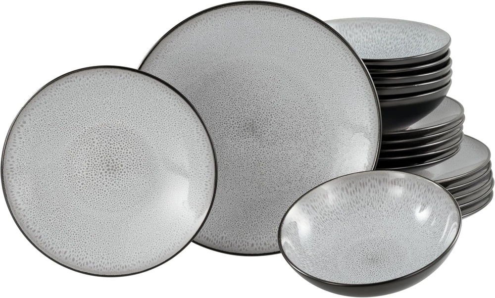 CreaTable, 23964, Série Malmö, Ensemble de cuisine 18 pièces pour 6 personnes, Ensemble de caisses en bois, Machine à laver et four à micro-ondes, Produit de qualité