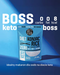 DIET-FOOD Riz shirataki konjac instantané, faible en glucides, faible en calories, végétalien, sans gras, sans soja, sans gluten, compatible céto, nouilles de riz amincissantes, 200 grammes