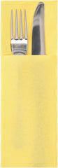 50 sachets de serviettes à couverts 'Collection DAILY' 48 Cm X 30 Cm jaune avec pli pour couverts