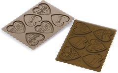 silikomart | CKC06 Moule à Chocolat en Silicone COOKIE LOVE SLIM, Antiadhésif, 6 Chocolats, 1 Paquet, Moule à Bonbons, Easy Choc, 64 x 63 mm, h 5 mm, Volume 51 ml, Fabriqué en Italie