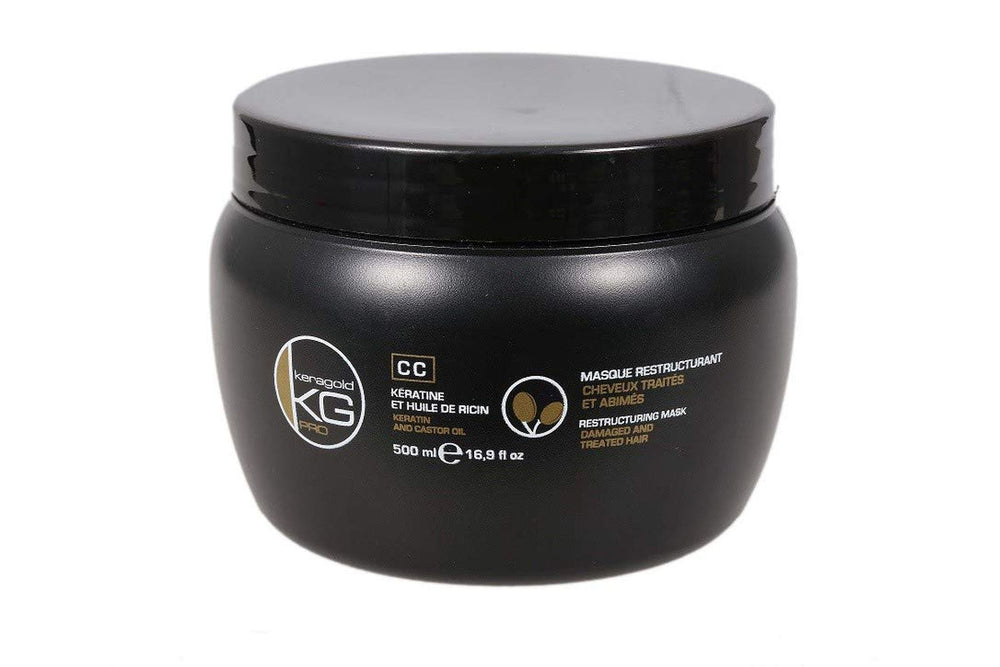 Masque Keragold Pro CC à la kératine/huile de ricin, noir, 500 ml (1 pc) Masque capillaire Naty Shop 1