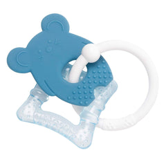 Nattou Anneau de Dentition Refroidisseur en Silicone, Souris, Rempli d'Eau, Sans BPA, 13,5 x 10,5 x 15 cm, Silicone, Bleu/Blanc