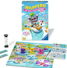 Ravensburger 22361 - Hipopotamul din Roller Coaster Kids - Joc de societate pentru copii și familii cu vârsta de 7 ani și peste, pentru 3-6 jucători - Joc de petrecere, joc de Revelion, joc pentru copii