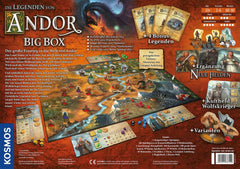 Kosmos 683122 Legends of Andor – Big Box, jeu de base (Kennerspiel des Jahres 2013) et extensions supplémentaires, Fantasy Classic, jeu de société coopératif Fantasy, à partir de 10 ans