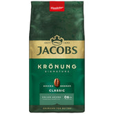 Jacobs Krönung Aroma Beans Classic, saveur complète, noix, notes d'agrumes, grains Arabica et Robusta, intensité 6/10, idéal pour le café classique Naty Shop Coffee 500 grammes Krönung