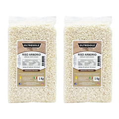 Orez Arborio italian artizanal, orez cu bob mare și amidon, ideal pentru supe, risotto și salate de orez, ambalat în vid în 2 saci de 1 kg