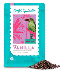 Café de spécialité Café Quindio - Grains de café 100% Arabica, Colombie - aux notes naturelles de vanille douce (250g) - idéal pour le café filtre, les machines porte-filtres ou la presse française