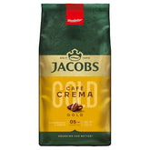 Jacobs Café Crema Gold Kaffeebohnen 1Kg – Vollmundig, Aromatisch, Fruchtige Notes, Arabica & Robusta Bohnen, Intensität 5/10, Idéal pour Café Crema Naty Shop Crema Gold 1 Kg
